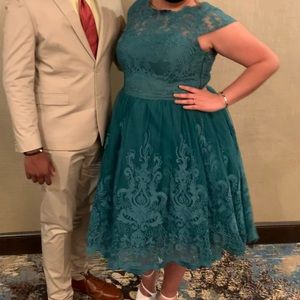 Teal Lace Dress (US 16)